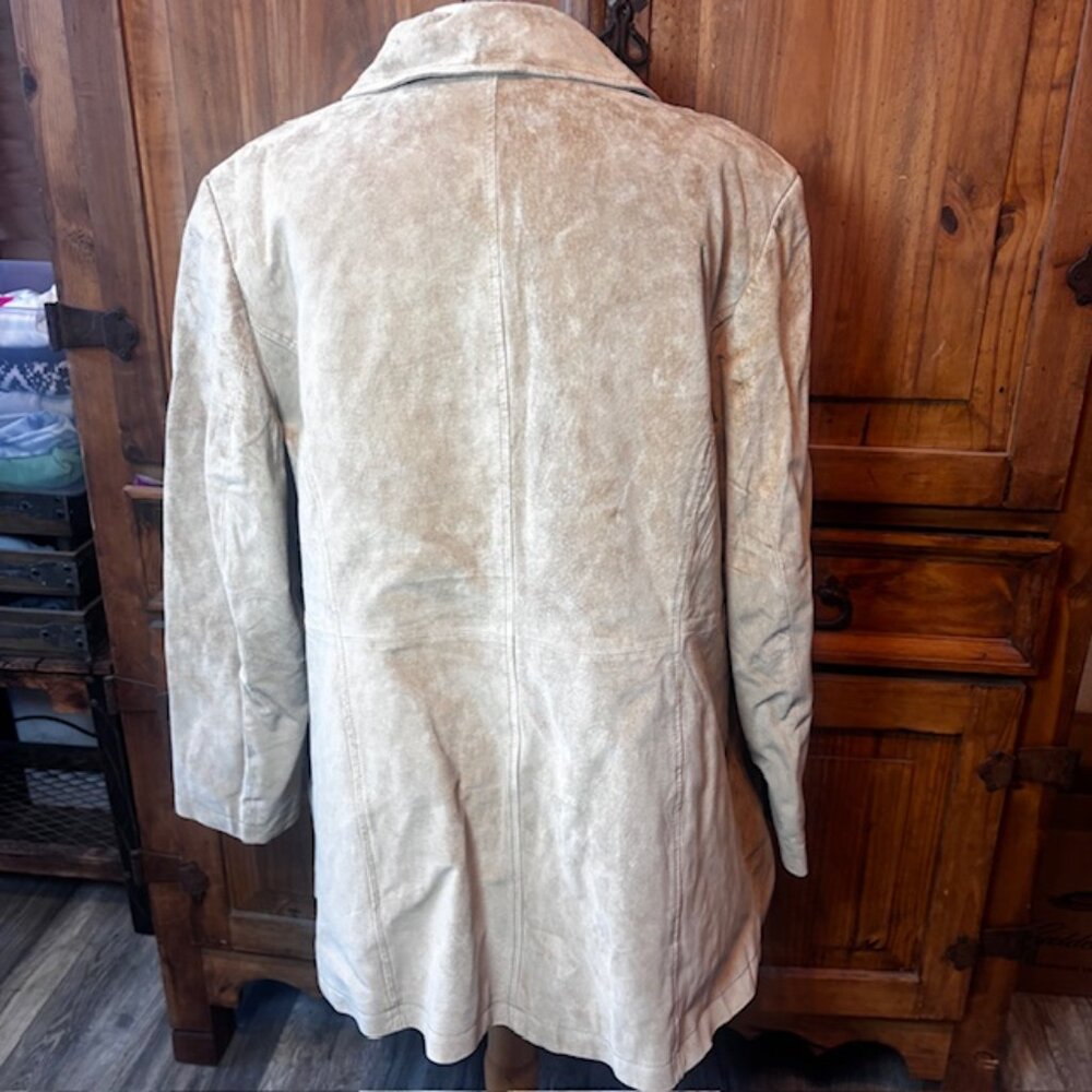 Cherokee Genuine Suede Jacket Tan Zip Front Coat | 20W - Picture 7 of 14